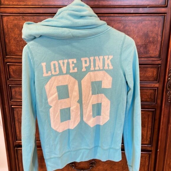 PINK woman’s light blue zip up hoodie - Picture 10 of 10